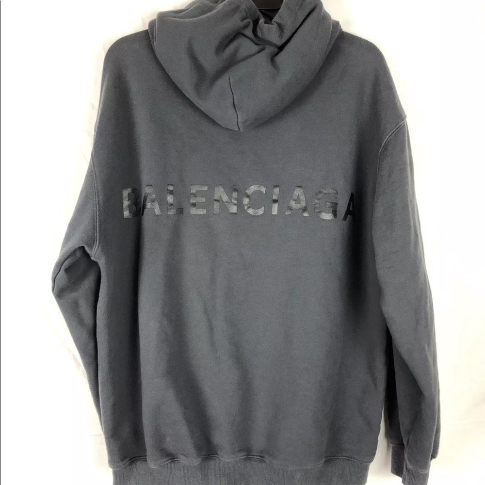 BALENCIAGA Paris hoodie sweatshirt gray med unisex